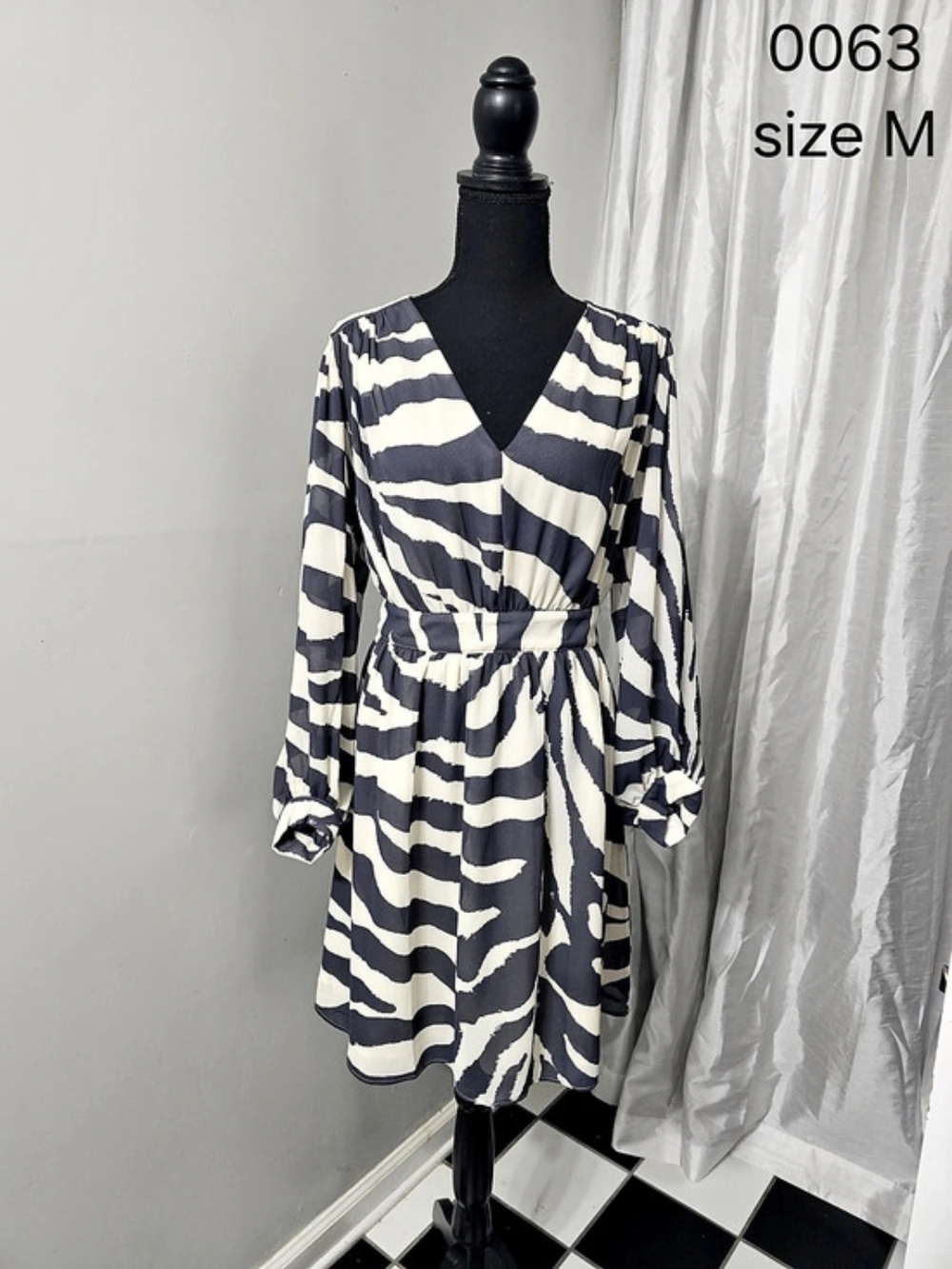 Zebra Print Mini Dress Size Medium Like New
